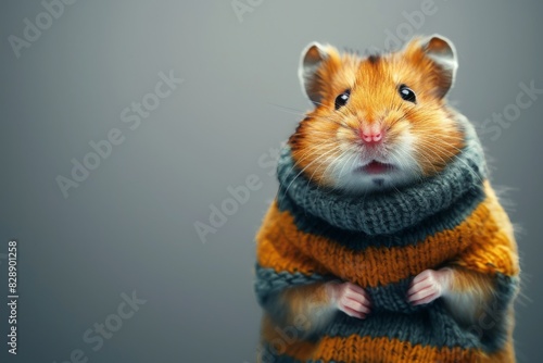 Meet the trendsetting hamster with a radiant smile  confidently showcasing the latest fashion.