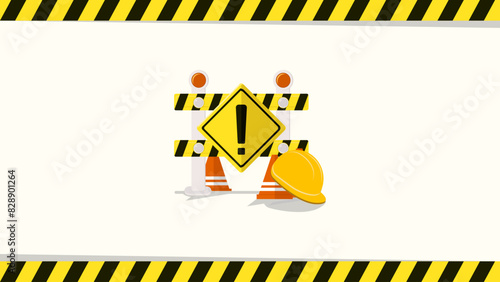 Under construction landing page template. flat illustration vector eps 8 and above.