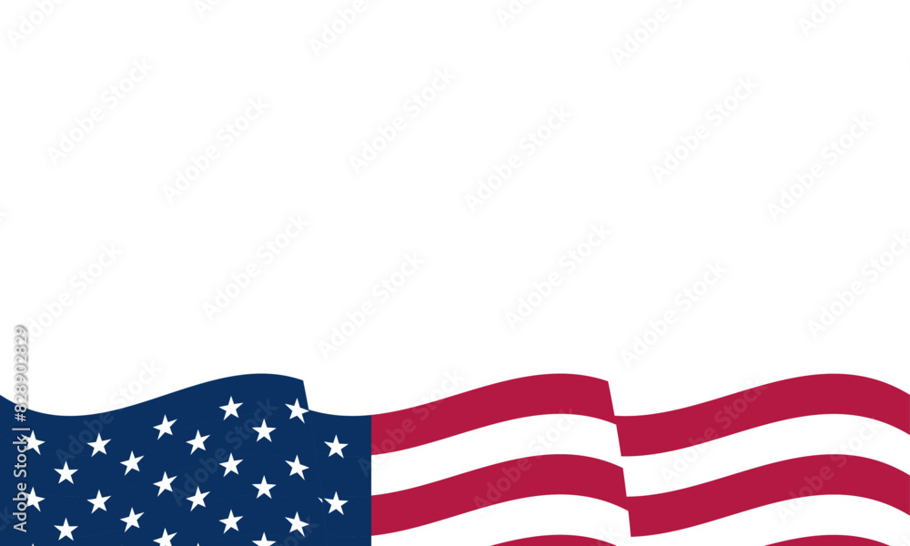 Obraz premium US Flag Page Border, patriotic page banner with white or transparent backgrounds