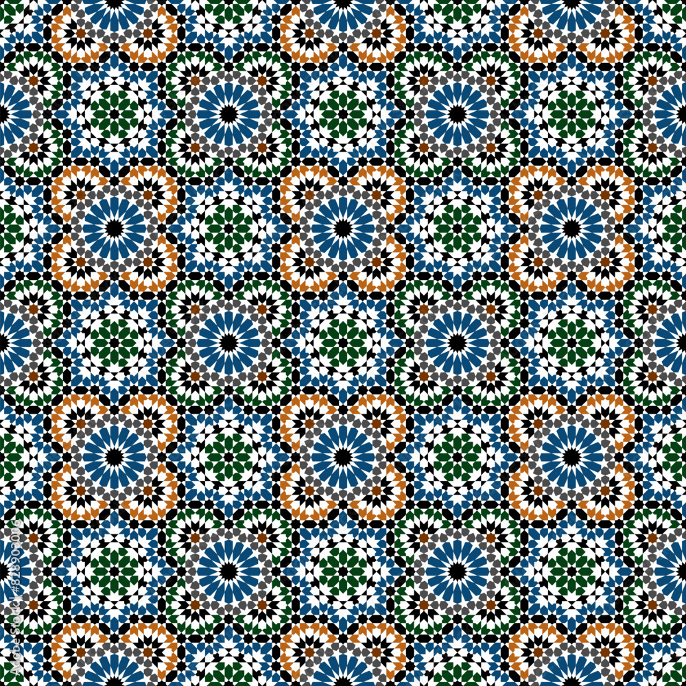 Seamless arabic ornament based on traditional arabic art. Geometric mosaic. Seamless arabic ornament based on traditional arabic art. Geometric mosaic.