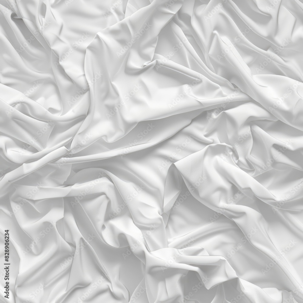 Close-up background of white fabric lies with folds, from top to bottom Close-up background of white fabric lies with folds, from top to bottom
