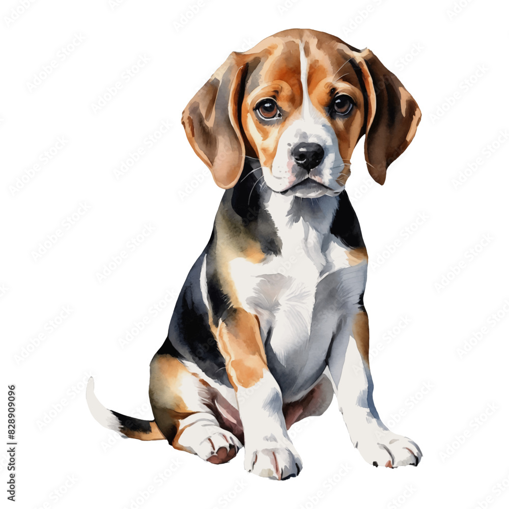 Beagle Dog Puppy Hand Drawn Watercolor Painting Illustration Beagle Dog Puppy Hand Drawn Watercolor Painting Illustration