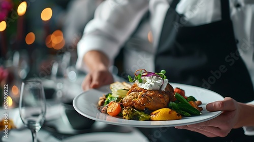 Wallpaper Mural service, plate, carrying, horizontal, indoors, one person, photography, working, people, restaurant, waiter, close-up, adult, food and drink, gourmet, human hand, adults only, cooking, fine dining, fo Torontodigital.ca