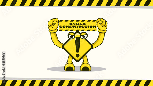 Under construction landing page template. flat illustration vector eps 8 and above.