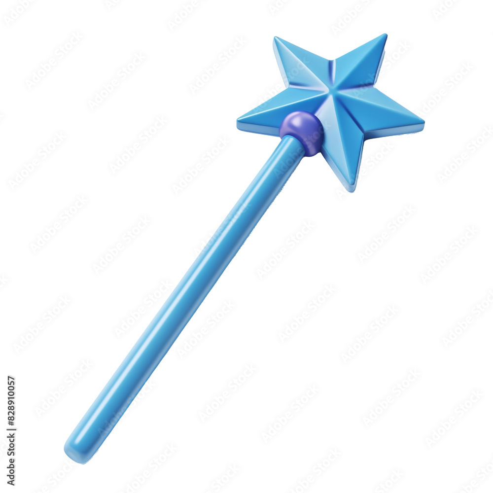 Transparent PNG of A blue wand with a star emblem, radiating mystical energy Transparent PNG of A blue wand with a star emblem, radiating mystical energy