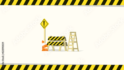 Under construction landing page template. flat illustration vector eps 8 and above.
