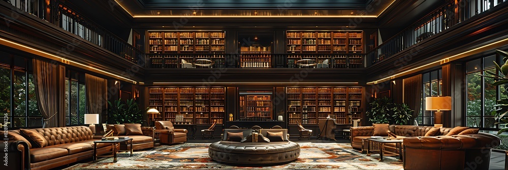 dark luxurious library with highend books for an upscale and refined reading space design dark luxurious library with highend books for an upscale and refined reading space design