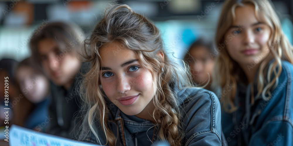 Fototapeta premium portrait of a woman in classroom