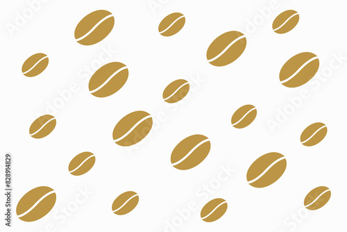White background coffee bean pattern wallpaper with abstract texture.
