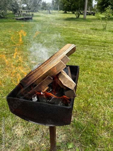 barbecue grill in the garden