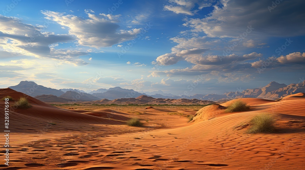 Naklejka premium Stormy sky over the desert UHD Wallpaper