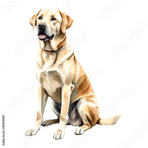 Labrador Retriever Dog Hand Drawn Watercolor Painting Illustration