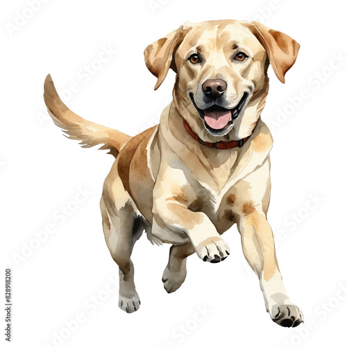 Labrador Retriever Dog Hand Drawn Watercolor Painting Illustration