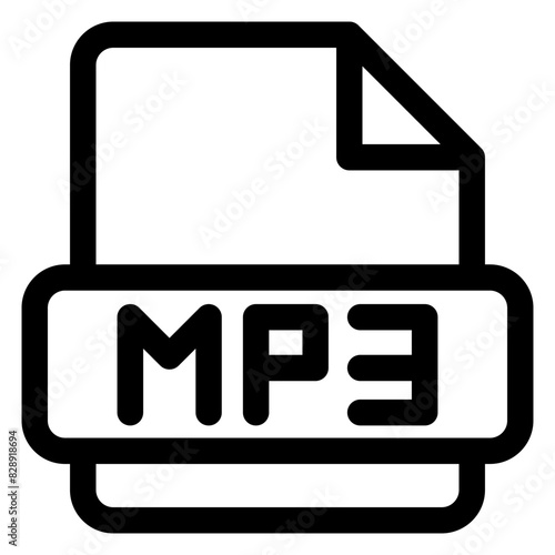 mp3 line icon vector illustration  isolated on white background