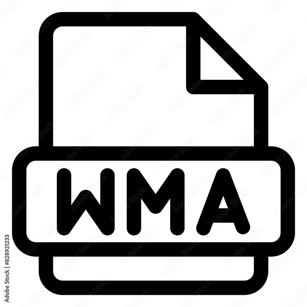 wma line icon vector illustration isolated on white background wma line icon vector illustration isolated on white background