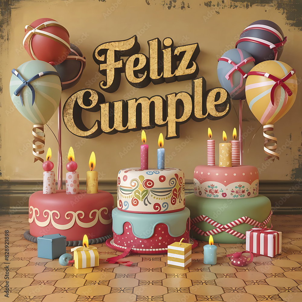 Feliz cumple and Feliz cumpleaños sign means Happy Birthday in Spanish ...