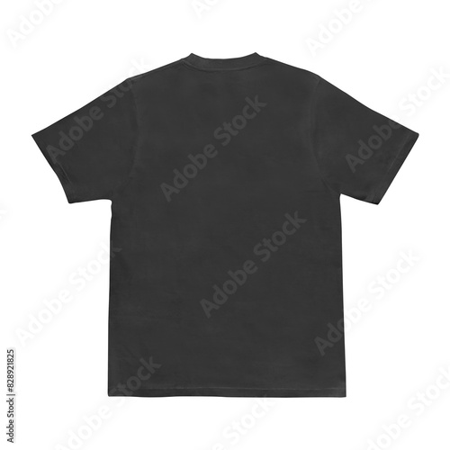 Blank t-shirt black template front and back view on white background. Short Sleeve mock-up © Royokta