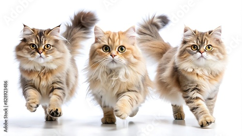 Wallpaper Mural Set Of Persian Cats Jumping Happily, Isolated On White Background, Cat Jump
 Torontodigital.ca