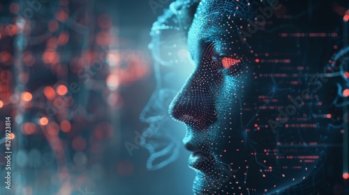 Modern Technology Concept: Connection Between People And Artificial Intelligence Technology