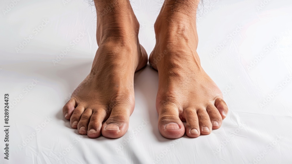 Feet close up on a white backdrop Feet close up on a white backdrop