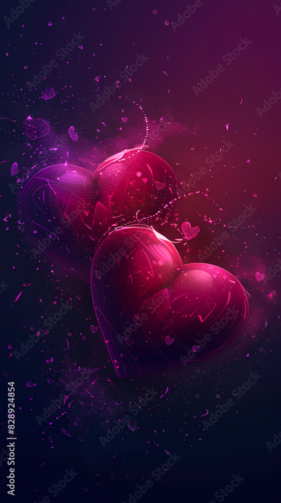 Red hearts, Valentine's Day celebration Red hearts, Valentine's Day celebration