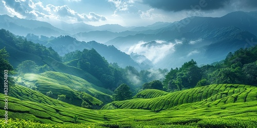 In the highlands, lush tea plantations adorn the rolling hills, painting a picturesque rural scenery.