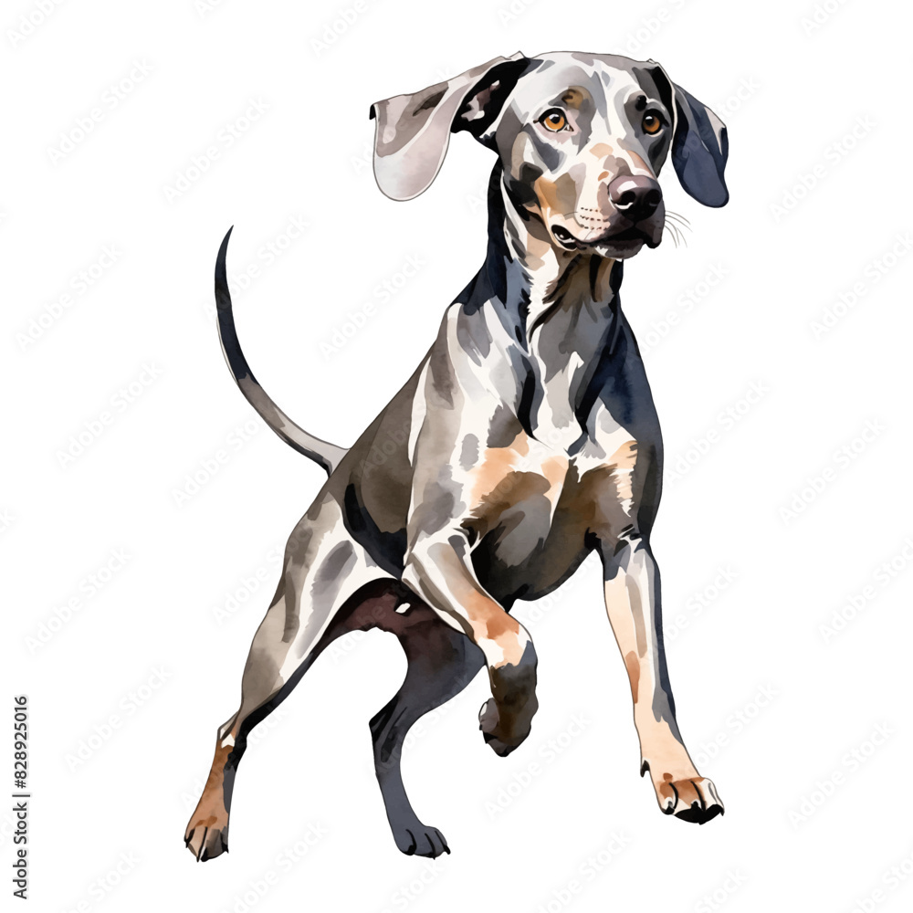 Gray Weimaraner Dog Hand Drawn Watercolor Painting Illustration Gray Weimaraner Dog Hand Drawn Watercolor Painting Illustration
