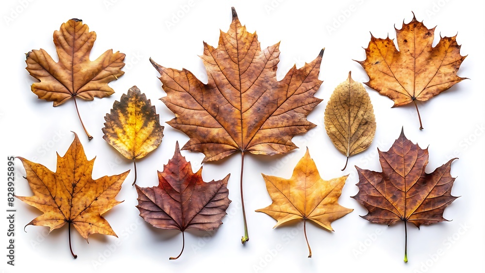 Set of Old Rustic Leaves On White Background, Antique Leaves
Set of Old Rustic Leaves On White Background, Antique Leaves