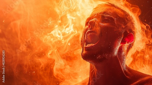 illustration Burns due to extreme heat, climate change, 16:9 photo