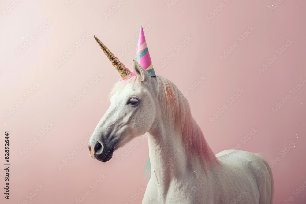 Sweet Unicorn on Pastel Pink Background Sweet Unicorn on Pastel Pink Background