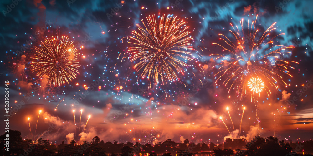 Obraz premium 4th of July fireworks