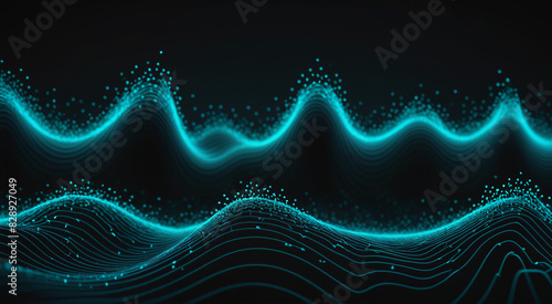 blue particle wave abstract art
