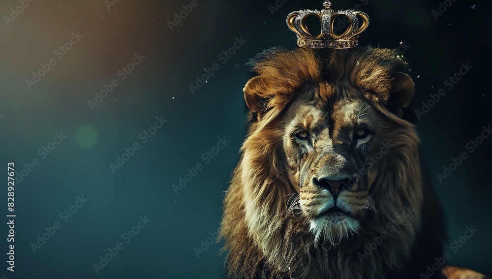 Beautiful Lion with a Crown on Its Head Dark Background
Beautiful Lion with a Crown on Its Head Dark Background