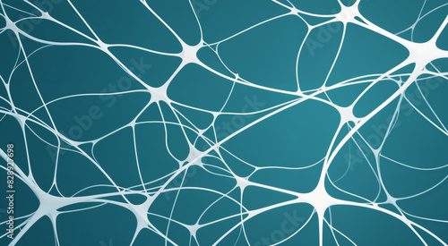 White and blue neurons and connections abstract art