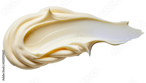 Mayonnaise spread isolated on transparent, top view, with clipping path png