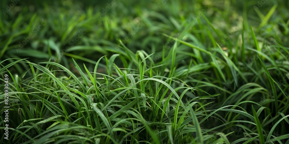 Close-up image of vibrant green grass with dew drops, symbolizing freshness and natural beauty Close-up image of vibrant green grass with dew drops, symbolizing freshness and natural beauty