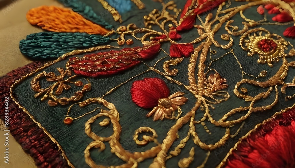 embroidery on a fabric embroidery on a fabric