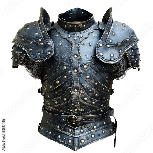 Medieval Knight Armor Breastplate with Studded Details Isolated without Background