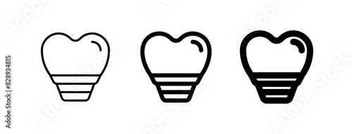 Editable dental implant vector icon. Dentistry, healthcare, medical. Part of a big icon set family. Perfect for web and app interfaces, presentations, infographics, etc