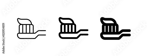 Editable tooth brush and paste vector icon. Dentistry, healthcare, medical. Part of a big icon set family. Perfect for web and app interfaces, presentations, infographics, etc
