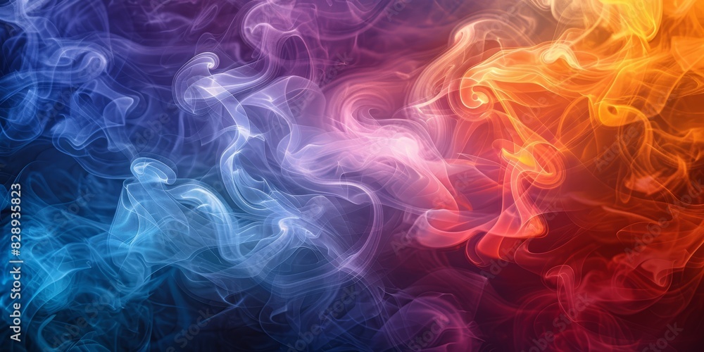 Fototapeta premium Abstract smoke patterns with vibrant colors, forming ethereal swirls for a dreamy and dynamic visual
