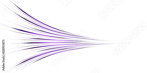 Abstract vector wavy lines flowing smooth curve, purple fade gradient on transparent background in the concept of technology, science, music, modernity.