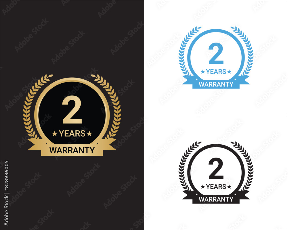 Fototapeta premium 2 Years Warranty Vector, 2 Years Warranty Logo