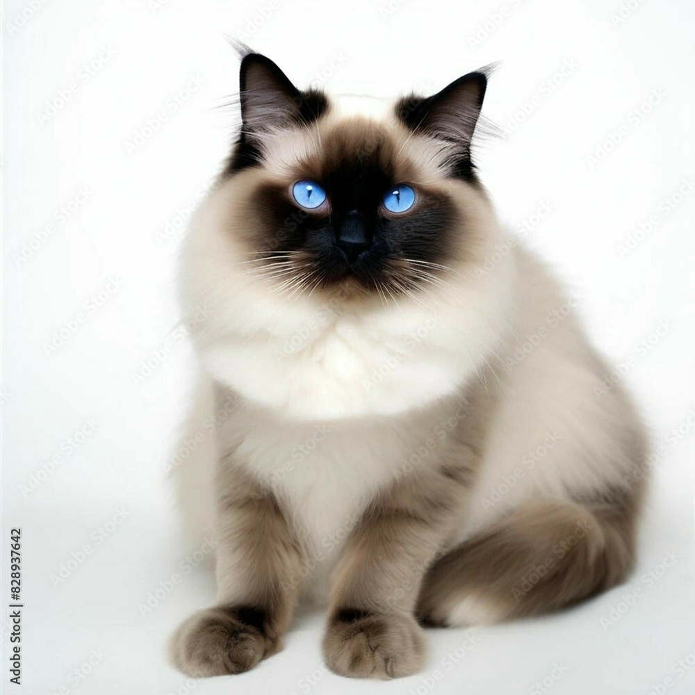 beautiful ragdoll cat full length on a white background beautiful ragdoll cat full length on a white background