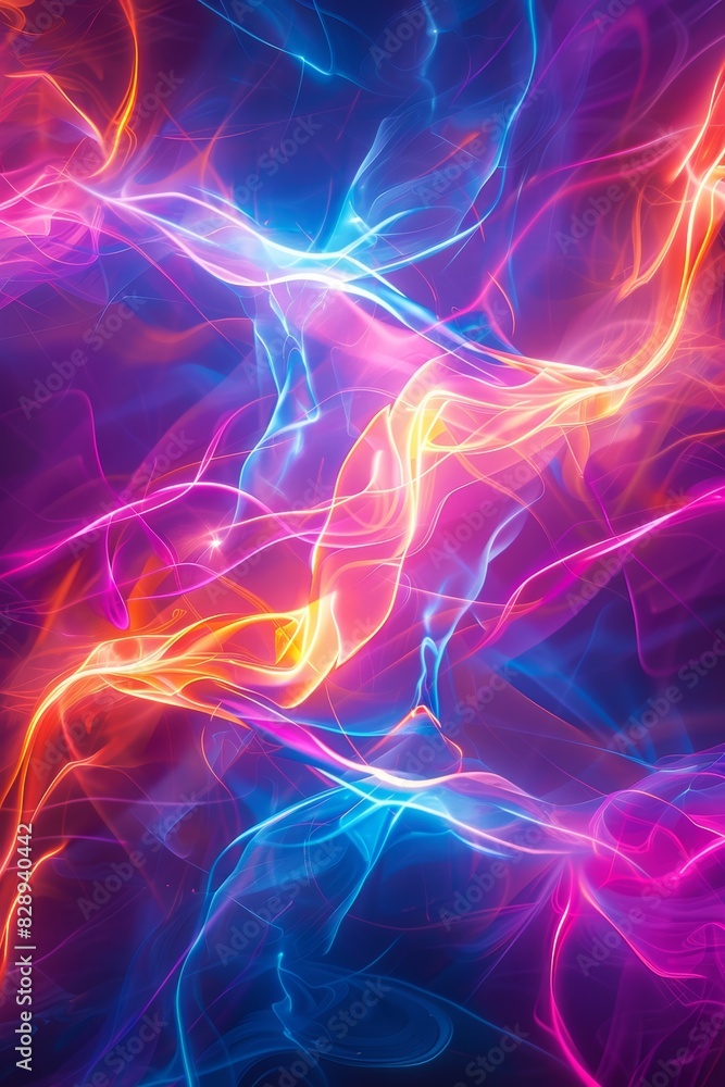 Vibrant neon glow with dynamic lines and shapes, creating an electrifying and modern background effect Vibrant neon glow with dynamic lines and shapes, creating an electrifying and modern background effect