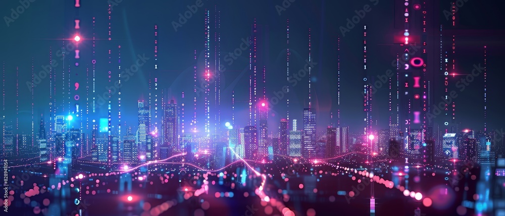 Big data city connection technology concept Big data city connection technology concept