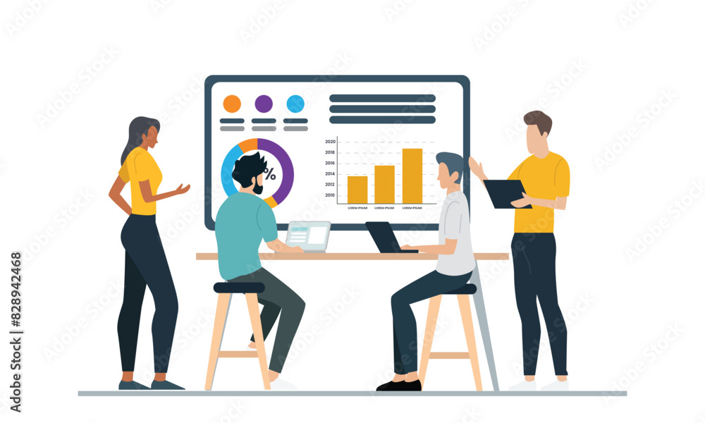 Marketing Team Analyzing Insights data Marketing Team Analyzing Insights data