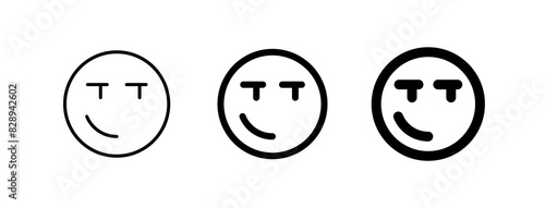 Editable sarcastic, smirking face vector icon. Part of a big icon set family. Perfect for web and app interfaces, presentations, infographics, etc
