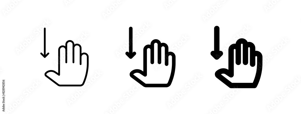 Editable four fingers swipe down vector icon. Part of a big icon set family. Perfect for web and app interfaces, presentations, infographics, etc Editable four fingers swipe down vector icon. Part of a big icon set family. Perfect for web and app interfaces, presentations, infographics, etc
