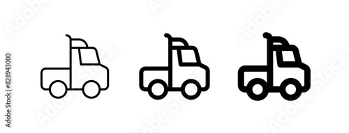 Fotografie Editable semi-trailer truck vector icon